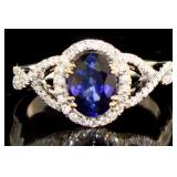 14kt Gold 1.87 ct Oval Sapphire & Diamond Ring