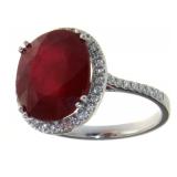 14kt Gold 8.92 ct Ruby & Diamond Ring