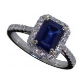 14kt Gold 2.64 ct Sapphire & Diamond Ring