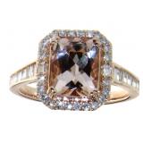 14kt Rose Gold 2.22 ct Morganite & Diamond Ring