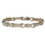 14kt Gold Elegant 7" Diamond Bracelet *Heavy