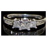 14kt Gold 1.00 ct Princess Cut Diamond Ring