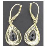 10kt Gold Onyx Dangle Earrings