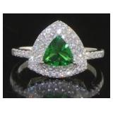 Trillion Shaped 1.75 ct Emerald Designer Ring