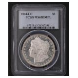 1884 MS63 DMPL Carson CIty Morgan Silver Dollar