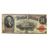 Series 1917 Red Seal Two Dollar Large US Note