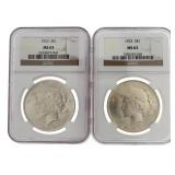 1923 MS63 Peace Silver Dollar
