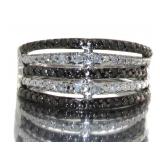 Elegant Black & White Diamond Cocktail Ring