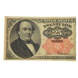 1874-76 Twenty Five Cent Fractional US Currency