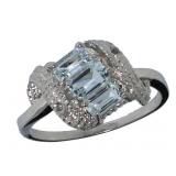 Natural 1.66 ct Aquamarine & Diamond Ring