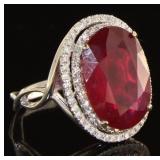 14kt Gold 10.51 ct Ruby & Diamond Ring