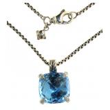 David Yurman Natural 7.50 ct Blue Topaz Necklace