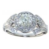 14k White Gold 1.48 ct Round Diamond Ring
