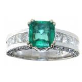 18kt Gold 3.02 ct Emerald & Diamond Ring