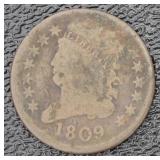 1809 Classic Liberty Head Copper Half Cent