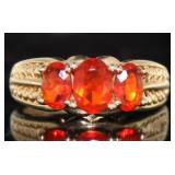 14kt Gold Natural Fire Opal Estate Ring