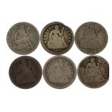 Mixed Date Seated Liberty Silver Dime