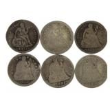 Mixed Date Seated Liberty Silver Dime