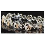 Beautiful Rose & White Diamond Accent Bracelet