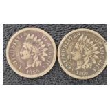 1859 & 1860 Indian Head Copper Nickel Cent