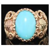 10kt Rose & Yellow Gold Natural Jade Ring