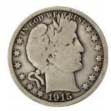 1915-D Barber Silver Half Dollar