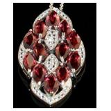 Natural 5.70 ct Garnet Marquise Pendant