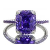 Radiant Cut 2.75 ct Amethyst Designer Ring