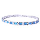 Beautiful Blue Fire Opal Tennis Bracelet