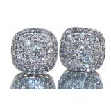 10kt Gold Cushion Cut 1.00 ct Diamond Earrings