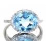 Natural 5.06 ct Swiss Blue Topaz & Diamond Ring
