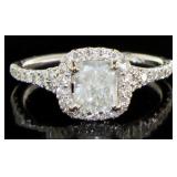 14kt Gold 1.44 ct Radiant cut Diamond Ring