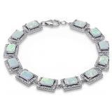 Radiant Cut 12.50 ct Fire Opal Tennis Bracelet