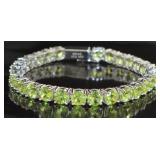 Natural 28.70 ct Green Peridot Tennis Bracelet