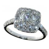 14k White Gold 2.35 ct Round Cut Diamond Ring