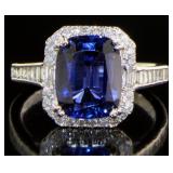 14kt Gold 4.42 ct Sapphire & Diamond Ring
