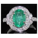 18kt Gold  3.20 ct Emerald & Diamond Ring