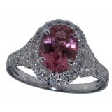 14kt Gold Oval 2.35 ct Tourmaline & Diamond Ring