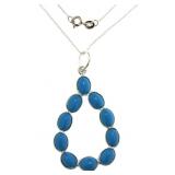 Natural 8.50 ct Turquoise Designer Pendant