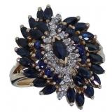 10kt Gold Natural 4.35 ct Sapphire & Diamond Ring