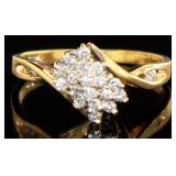 14kt Gold Natural Opal & Diamond Ring