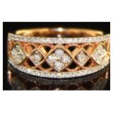 10kt Rose Gold Elegant Diamond Dinner Ring