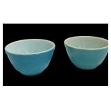 (2) Blue Pyrex Bowls