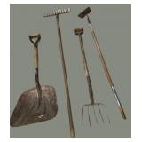 Shovel, Rake, Fork & Hoe