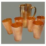 Carnival Pitcher & 6 Glassesw