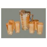 Carnival Pitcher & 6 Glasses