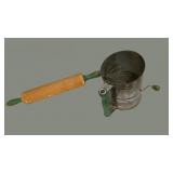 Green Handle Rolling Pin & Bromwell Sifter