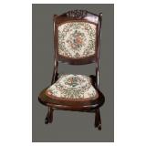 Fold up Rose Back Tapestry Rocker