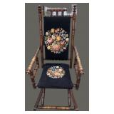 Beautiful Estate Tapestry Lincoln Style Rocker