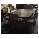 (7) PCS Old Oak Table And 6 Chairs